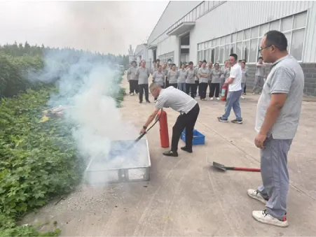 The Greehfutr Energy conducts fire emergency drills on the front line
